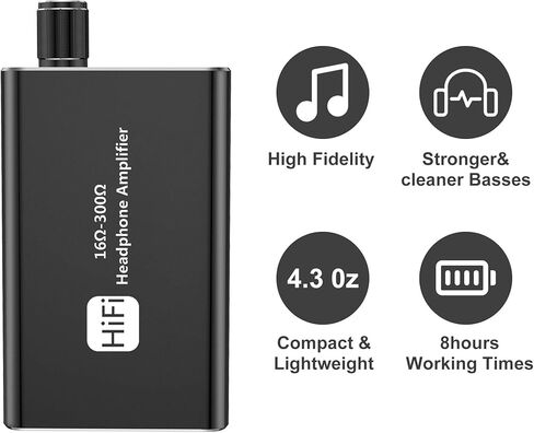 Headphone Amplifier Two-Stage Gain Switch, Portable HiFi 3.5mm Headset Amplifier Compatible Phone,Tablet, MP3/4 and Computers in Kuwait