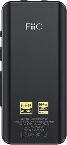 FiiO BTR5-2021 سماعة الرأس بلوتوث 5.0 جهاز استقبال عالي الدقة 384K/32Bit أصلي DSD256 USB DAC يدعم LDAC/aptX HD/MQA للهواتف الذكية/الكمبيوتر الشخصي/الكمبيوتر المحمول/السيارة/الصوت المنزلي (عادي) in Kuwait