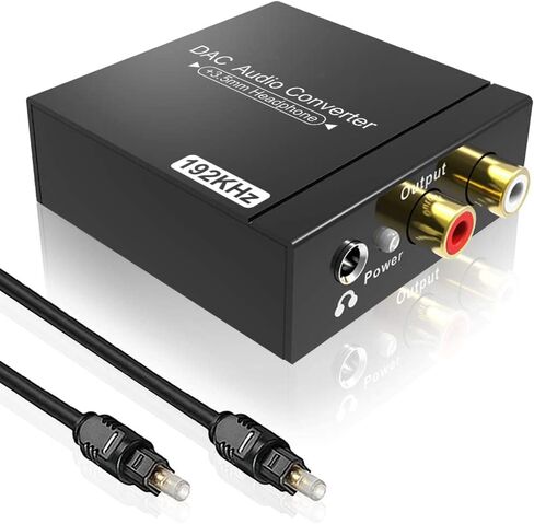 محول صوت رقمي إلى تناظري 192 كيلو هرتز، محول صوت AVMTON DAC رقمي SPDIF محوري إلى تناظري 3.5 مم جاك RCA L/R محول صوت لجهاز PS3/4 Xbox Blu Ray DVD HDTV سماعة رأس للسينما المنزلية in Saudi Arabia