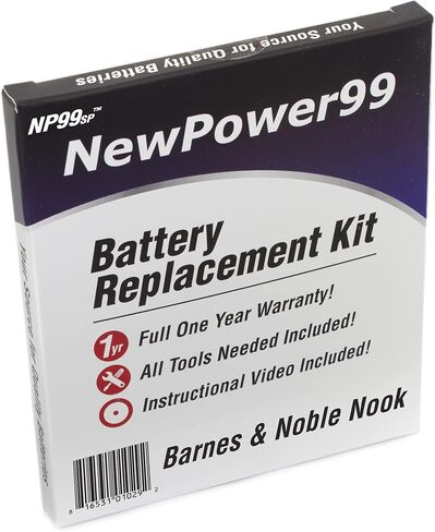 NewPower99 Battery Replacement Kit with Battery, Video Instructions and Tools for Barnes & Noble Nook eReader in Saudi Arabia