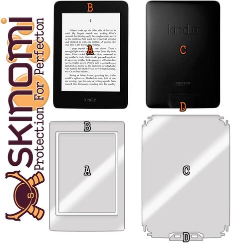 Skinomi Brushed Aluminum Full Body Skin Compatible with Amazon Kindle Paperwhite (WiFi, 3G)(Full Coverage) TechSkin with Anti-Bubble Clear Film Screen Protector in Saudi Arabia