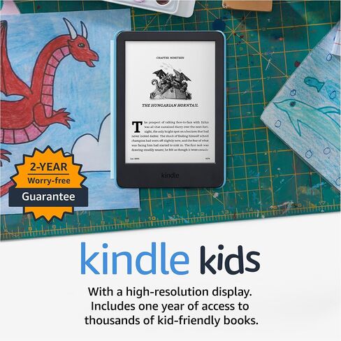 Kindle Kids (إصدار 2022) – إذا انكسر، فسنقوم باستبداله، ويتضمن كتبًا خالية من الإعلانات، وغلافًا، وإضاءة قابلة للتعديل - Ocean Explorer in Saudi Arabia