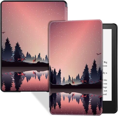 Case for 6.8" Kindle Paperwhite 11th Generation 2021, Dark Green | Thin & Lightweight,Hard Back Shell Design,PU Leather Protective Cover,with Auto Sleep/Wake in Kuwait