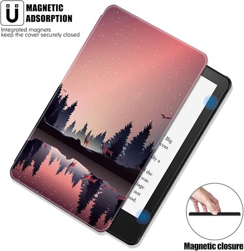 Case for 6.8" Kindle Paperwhite 11th Generation 2021, Dark Green | Thin & Lightweight,Hard Back Shell Design,PU Leather Protective Cover,with Auto Sleep/Wake in Kuwait