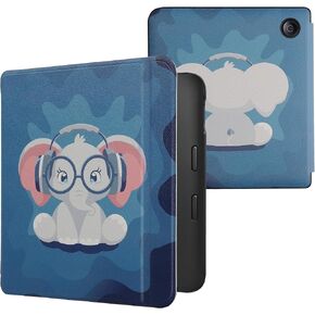 kwmobile Case Compatible with Kobo Libra 2 Case - eReader Cover - Embossed Small Flowers Violet in Kuwait