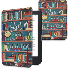 kwmobile Case Compatible with Kobo Clara 2E / Tolino Shine 4 Case - eReader Cover - Embossed Small Flowers Violet