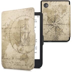 kwmobile Case Compatible with Kobo Clara 2E / Tolino Shine 4 Case - eReader Cover - Embossed Small Flowers Violet in Saudi Arabia