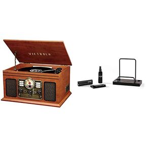 Victrola Nostalgic 6 في 1 مشغل تسجيل بلوتوث ومركز الوسائط المتعددة مع مكبرات صوت مدمجة