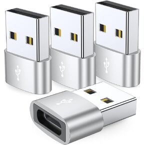 JXMOX USB C Female to USB Male Adapter 4-Pack, Type C to USB A Charger Cable Converter,Compatible with iPhone 11 12 13 14 15 16 17 Pro Max,iPad Pro Air 4 Mini 6,Samsung Galaxy S25 S24 S23 S22,Pixel in Saudi Arabia