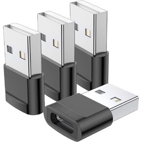 USB C Female to USB Male Adapter (4-Pack),Type C to USB A Charger Adapter for Apple iWatch Watch Series 7 SE,iPhone 11 12 13 14 15 Pro Max,Samsung Galaxy S24 S23 S22 S21 Ultra,Google Pixel,iPad Pro