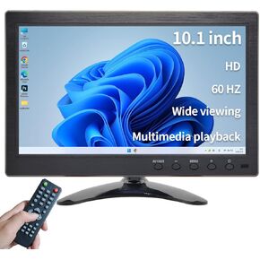 شاشة عرض وأمان Qcvoruno مقاس 10.1 بوصة، دقة 1024 * 600، تدعم مدخل HD/BNC/AV/VGA/USB، شاشة LCD محمولة بمكبرات صوت مزدوجة مدمجة، مناسبة للعبة CCTV Raspberry Pi PC DVD DSLR in Kuwait