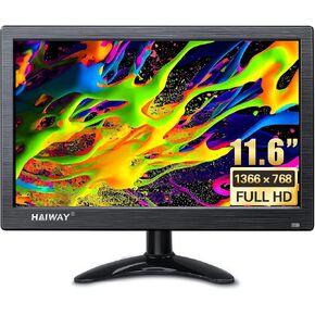 شاشة أمان Haiway مقاس 10.1 بوصة، دقة 1366 × 768 شاشة HDMI صغيرة شاشة محمولة صغيرة مع جهاز تحكم عن بعد مع مكبرات صوت مزدوجة مدمجة HDMI VGA BNC مدخل USB للألعاب CCTV Raspberry Pi PC in Kuwait