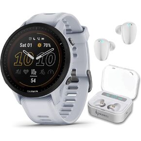ساعة ذكية Wearable4U Garmin Forerunner 265S Music GPS تعمل بقياس 42 ملم، باللون الأسود مع شاشة لمس AMOLED 1.1 بوصة وحزمة البنك الإلكتروني in Kuwait