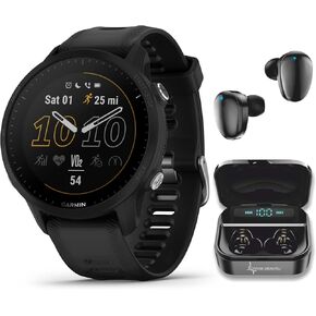 Wearable4U Garmin Forerunner 255 Music GPS Running 46 mm Smartwatch, Advanced Insights, Long-Lasting Battery, Whitestone White Earbuds Bundle