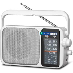 YOWGULF AM FM Radio Portable Battery Operated or AC Power Headphone Jack | Classic retro design,great reception,big speaker,large tuning knob,ideal gift for elders,home decoration & daily listening in Saudi Arabia