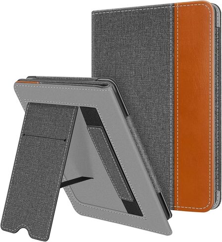 Fintie Stand Case for 6.8" Kindle Paperwhite 11th Gen 2021, Vintage Brown | PU Leather Foldable Kickstand Cover for Kindle Paperwhite 2021 & Signature Edition, Card Slot, Hand Strap, Auto Sleep/Wake in Kuwait