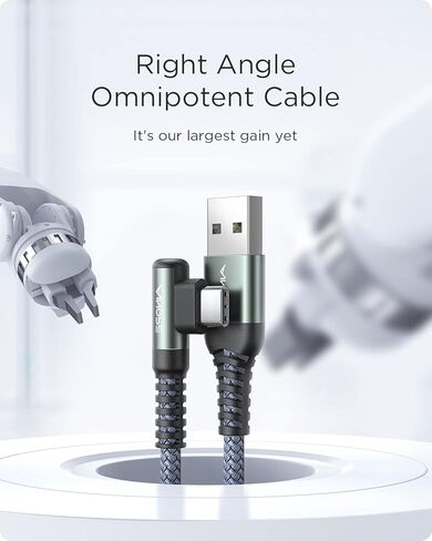 AINOPE USB C Cable 0.5ft, 3.1A Type C Charger Fast Charging Cable Right Angle, Durable Nylon Braided USB C Charging Cable Compatible with Galaxy S10 S9 Plus S21, Note 10 9 LG, Type C Charger Cable in Saudi Arabia