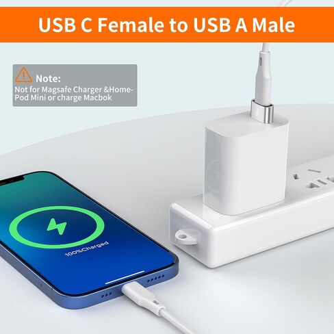 JXMOX USB C Female to USB Male Adapter 4-Pack, Type C to USB A Charger Cable Converter,Compatible with iPhone 11 12 13 14 15 16 17 Pro Max,iPad Pro Air 4 Mini 6,Samsung Galaxy S25 S24 S23 S22,Pixel in Kuwait