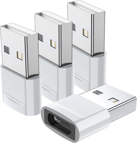 USB C Female to USB Male Adapter (4-Pack),Type C to USB A Charger Cable Adapter for iPhone 11 12 13 14 15 Pro Max,Samsung Galaxy S24 S23 S22 Ultra,Google Pixel 7 6 5,iWatch Watch Series 7 SE,AirPods in Saudi Arabia