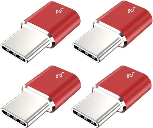 JXMOX USB Type C Adapter (4-Pack), Micro USB Female to USB C Male Fast Charging Connector for Samsung Galaxy S20 S10 S9 S8 Plus,Note 9 8,A10 A20 A51,LG V35 V30 G7 G6,USB C Charger (Black) in Saudi Arabia