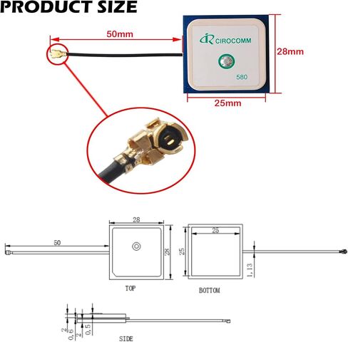 32db مكاسب عالية Cirocomm 5cm هوائي GPS نشط هوائي السيراميك 25x25x2mm Geekstory in Saudi Arabia