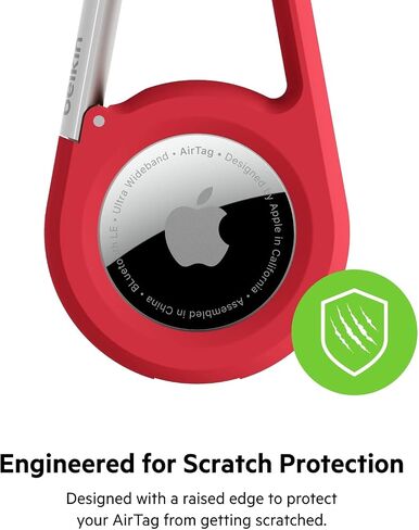 Belkin Apple AirTag Secure Holder with Carabiner - Durable Scratch Resistant Case & Apple AirTag Secure Holder with Key Ring - Durable Scratch Resistant Case with Open Face in Kuwait