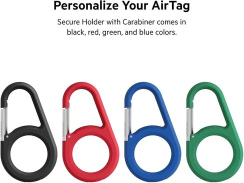 Belkin Apple AirTag Secure Holder with Carabiner - Durable Scratch Resistant Case & Apple AirTag Secure Holder with Key Ring - Durable Scratch Resistant Case with Open Face in Kuwait