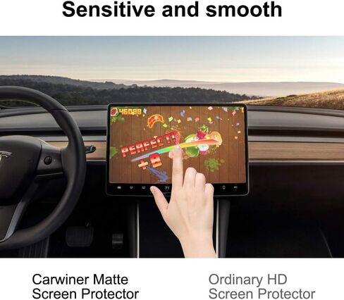 Carwiner Matte Screen Protector Compatible with Tesla Model 3 Model Y 15" Center Control Touch Screen Car Navigation Tempered Glass Accessories 9H Anti-Glare Anti-Fingerprint in Saudi Arabia