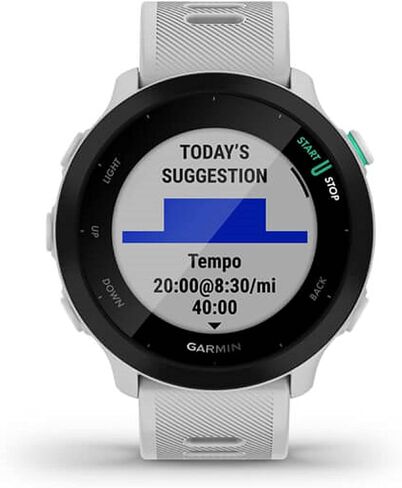 Garmin Forerunner 55, GPS Running Watch with Daily Suggested Workouts, Up to 2 Weeks of Battery Life, Black - 010-02562-00 | Daily Suggested Workouts, Up to 2 Weeks of Life in Kuwait