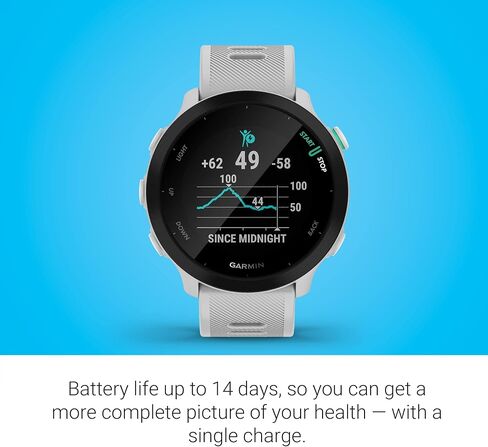 Garmin Forerunner 55, GPS Running Watch with Daily Suggested Workouts, Up to 2 Weeks of Battery Life, Black - 010-02562-00 | Daily Suggested Workouts, Up to 2 Weeks of Life in Kuwait