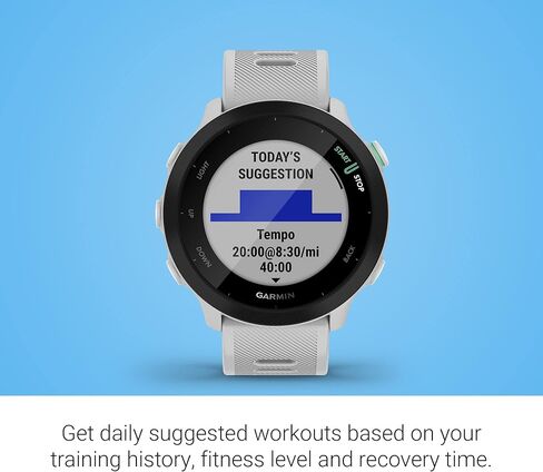 Garmin Forerunner 55, GPS Running Watch with Daily Suggested Workouts, Up to 2 Weeks of Battery Life, Black - 010-02562-00 | Daily Suggested Workouts, Up to 2 Weeks of Life in Kuwait