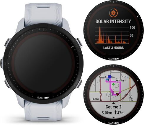 Wearable4U Garmin Forerunner 255 Music GPS Running 46 mm Smartwatch, Advanced Insights, Long-Lasting Battery, Whitestone White Earbuds Bundle in Saudi Arabia