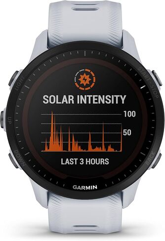Wearable4U Garmin Forerunner 255 Music GPS Running 46 mm Smartwatch, Advanced Insights, Long-Lasting Battery, Whitestone White Earbuds Bundle in Saudi Arabia