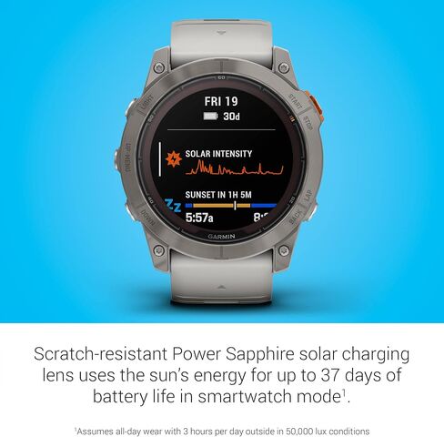 Garmin fēnix 7X Pro Solar، ساعة ذكية متعددة الرياضات بنظام تحديد المواقع العالمي (GPS)، مصباح يدوي مدمج، إمكانية الشحن بالطاقة الشمسية، أسود | مصباح يدوي مدمج، إمكانية الشحن بالطاقة الشمسية in Kuwait