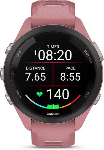 Garmin Forerunner® 265, Running Smartwatch, 46mm, Black/Powder Gray | Advanced Training Metrics & Recovery Insights, Music On Your Wrist, Garmin Coach, Daily Suggested Workouts in Kuwait