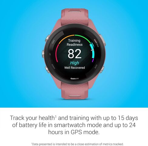 Garmin Forerunner® 265, Running Smartwatch, 46mm, Black/Powder Gray | Advanced Training Metrics & Recovery Insights, Music On Your Wrist, Garmin Coach, Daily Suggested Workouts in Kuwait
