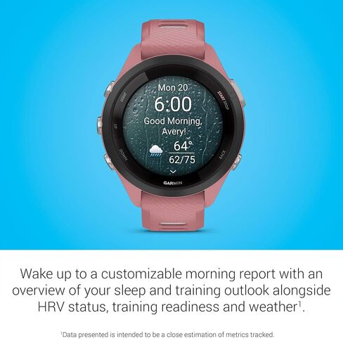 Garmin Forerunner® 265, Running Smartwatch, 46mm, Black/Powder Gray | Advanced Training Metrics & Recovery Insights, Music On Your Wrist, Garmin Coach, Daily Suggested Workouts in Kuwait
