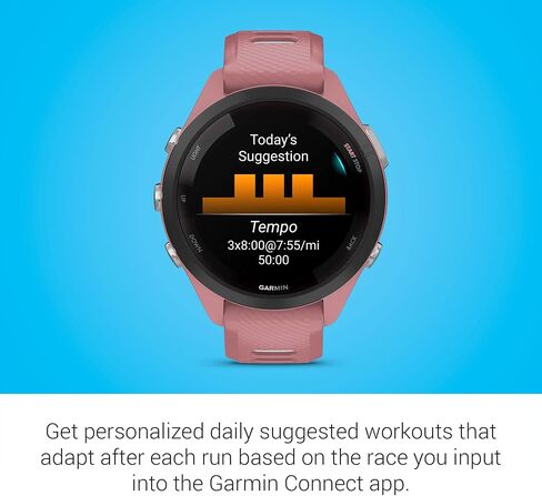 Garmin Forerunner® 265, Running Smartwatch, 46mm, Black/Powder Gray | Advanced Training Metrics & Recovery Insights, Music On Your Wrist, Garmin Coach, Daily Suggested Workouts in Kuwait