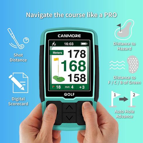 CANMORE HG200 Golf GPS - (فيروزي) شاشة ملونة كاملة مقاومة للماء مع أكثر من 40.000 بيانات أساسية لملعب الجولف وورقة النتائج - دورات مجانية في جميع أنحاء العالم in Kuwait
