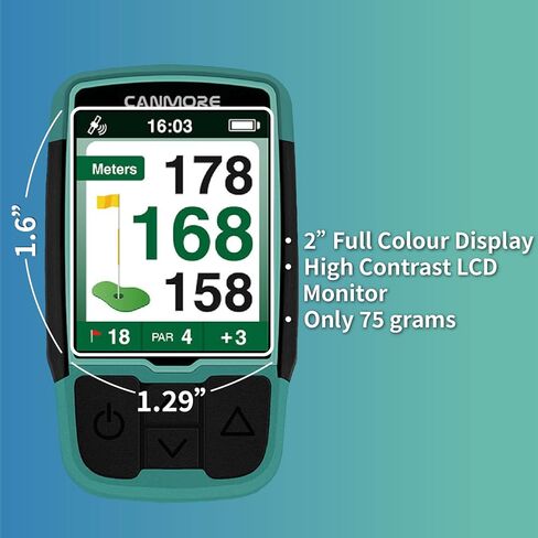 CANMORE HG200 Golf GPS - (فيروزي) شاشة ملونة كاملة مقاومة للماء مع أكثر من 40.000 بيانات أساسية لملعب الجولف وورقة النتائج - دورات مجانية في جميع أنحاء العالم in Kuwait