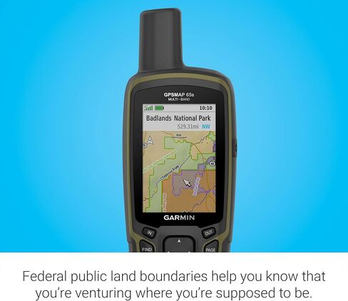 Garmin GPSMAP 65s, Button-Operated Handheld with Altimeter and Compass, Expanded Satellite Support and Multi-Band Technology, 2.6" Color Display in Kuwait