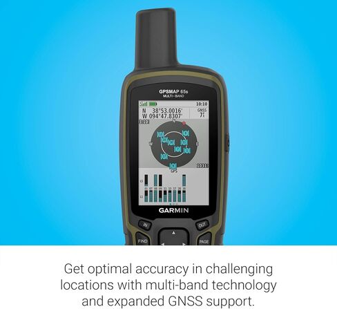 Garmin GPSMAP 65s, Button-Operated Handheld with Altimeter and Compass, Expanded Satellite Support and Multi-Band Technology, 2.6" Color Display in Kuwait
