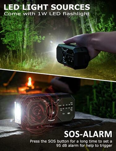 Emergency Weather Radio,10000mAh NOAA Hand Crank Bluetooth Speaker Radio,Portable AM FM Shortwave Radio with Large Capacity, USB/Solar/Crank Charge,Battery Operated, SOS Alarm & Flashlight (Yellow) in Saudi Arabia