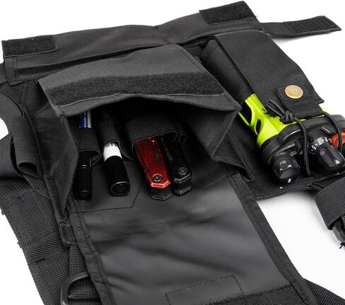 LUITON Radio Chest Harness with Reflective Strips Shoulder Holster Radio Vest Holder Two Way Radio Vest Rig Walkie Talkie Case with Front Pack Pouch for Motorola/Midland/Baofeng/Retevis in Saudi Arabia