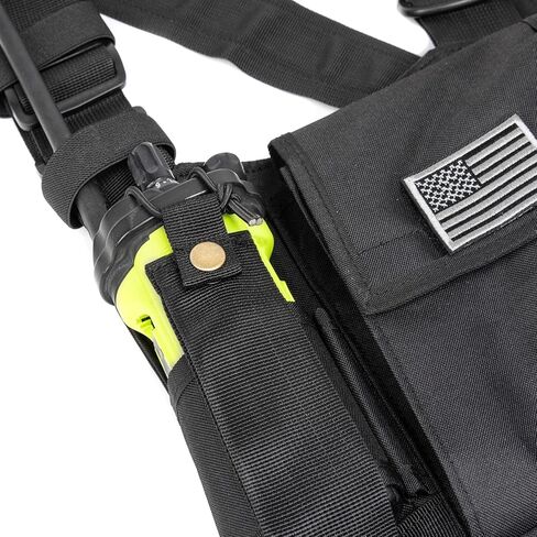 LUITON Radio Chest Harness with Reflective Strips Shoulder Holster Radio Vest Holder Two Way Radio Vest Rig Walkie Talkie Case with Front Pack Pouch for Motorola/Midland/Baofeng/Retevis in Saudi Arabia