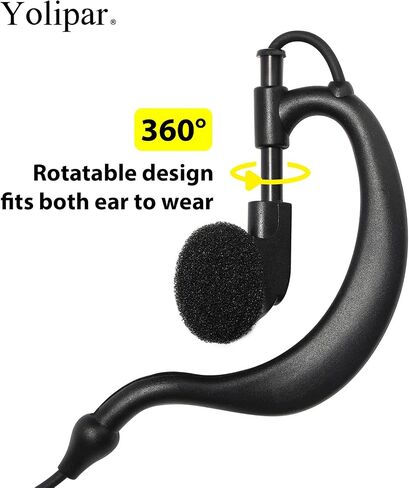 Earpiece Surveillance Kit Compatible with BaoFeng, BTECH, Kenwood Walkie Talkie with PTT Mic Headset Accessories (G-Shaped) in Saudi Arabia