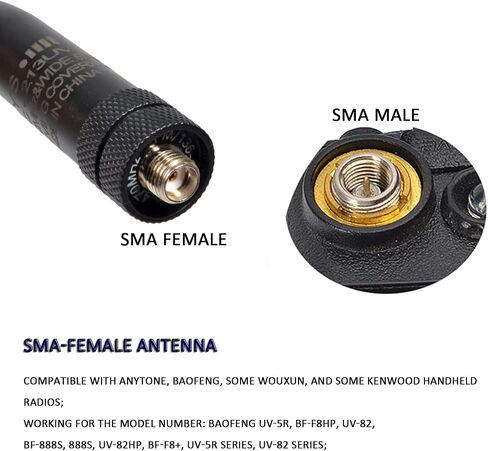 HYS راديو الهواة VHF/UHF SMA هوائي أنثى، 150 ميجا هرتز/430 ميجا هرتز 2 طريقة هوائي الراديو ل 2 متر 70 سنتيمتر يده ثنائي النطاق راديو محمول in Saudi Arabia