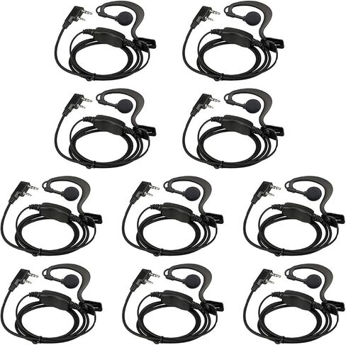 Walkie Talkie Earpiece with Mic for BaoFeng Radio Retevis Headset for Baofeng UV-5R BF-888S Arcshell Retevis H-777 RT21 RT22 Kenwood 2 Way Radio by LUITON (10 Pack) in Saudi Arabia