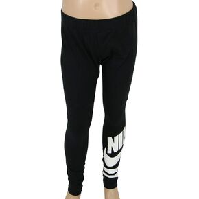 Nike Kids Girl's NSW Graphic Leggings GX 3 (Little Kids/Big Kids) Black/White SM (7-8 Big Kids) in Saudi Arabia
