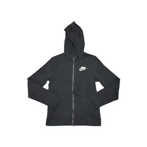 Nike Boys Full-Zip Hooded Jacket Cotton/Polyester Blend CD7401 Black (Large) in Saudi Arabia